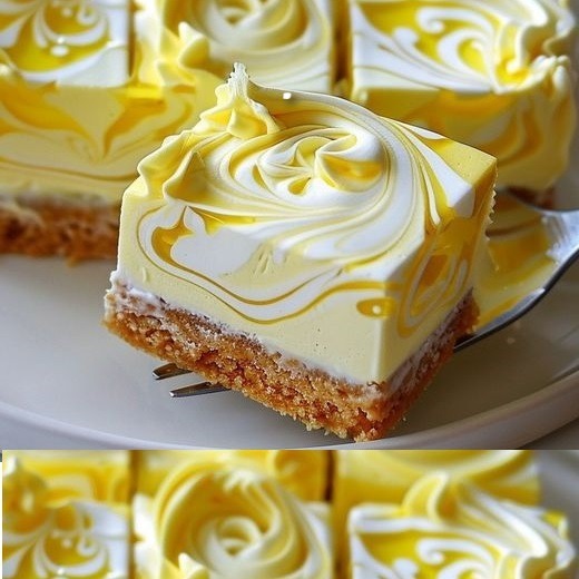Ricetta per eleganti barrette di cheesecake marmorizzate al limone