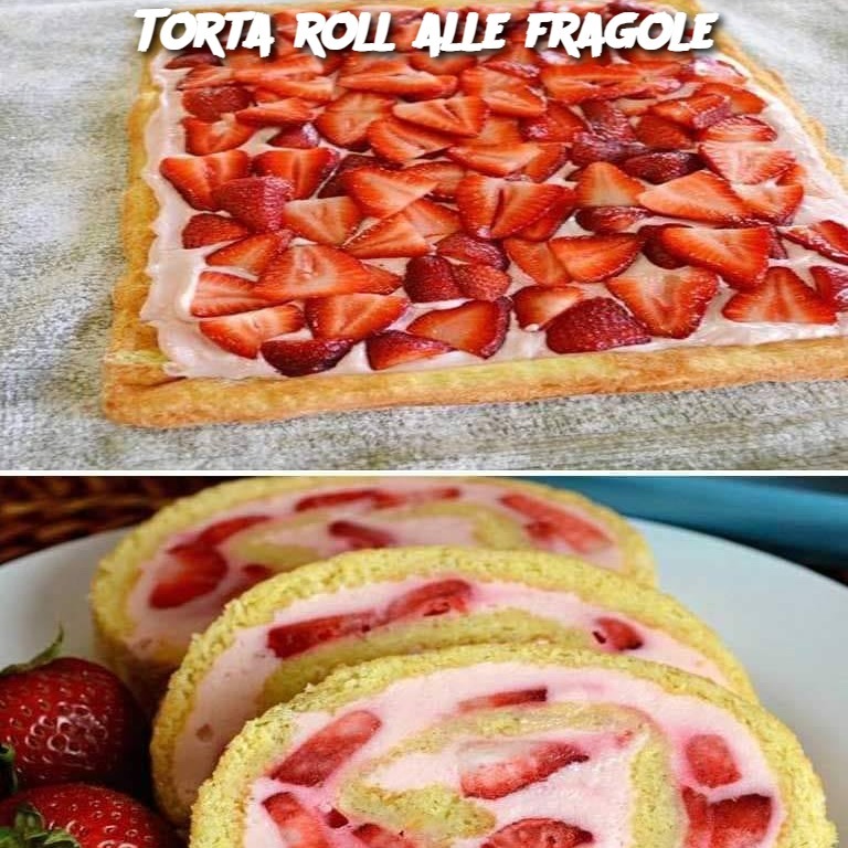 Torta roll alle fragole