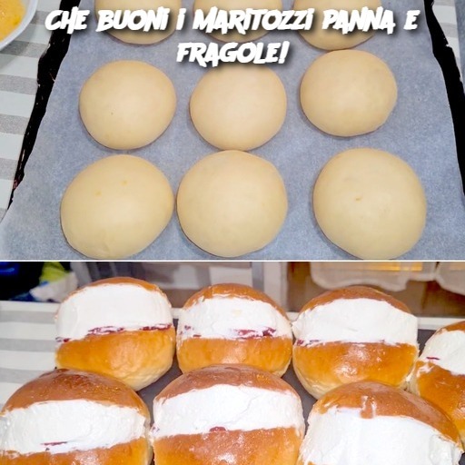 Che buoni i maritozzi panna e fragole!