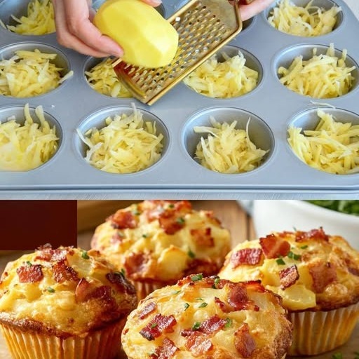 Soffice Bontà Salata: Muffin di Patate, Bacon e Formaggio - Perfetti per Ogni Momento