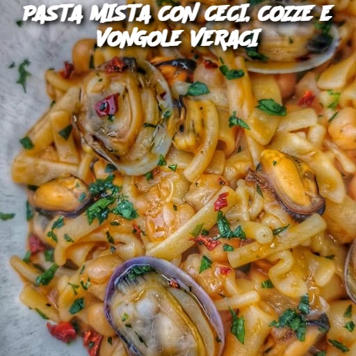 PASTA MISTA CON CECI, COZZE E VONGOLE VERACI