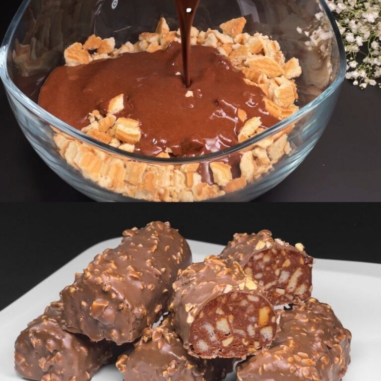 Ingredienti 90 g di cioccolato fondente 30 g di cioccolato al latte 30 g di olio di avocado 70 g di arachidi macinate Granuli di biscotti (quantità sufficiente per la base) 1 cucchiaio di zucchero Un pizzico di vanillina (facoltativo) Istruzioni Passo Passo 1. Prepara l’Impasto per Biscotti Metti i biscotti in una grande ciotola e sbriciolali finemente. Aggiungi lo zucchero e 70 g di arachidi macinate, quindi mescola bene.