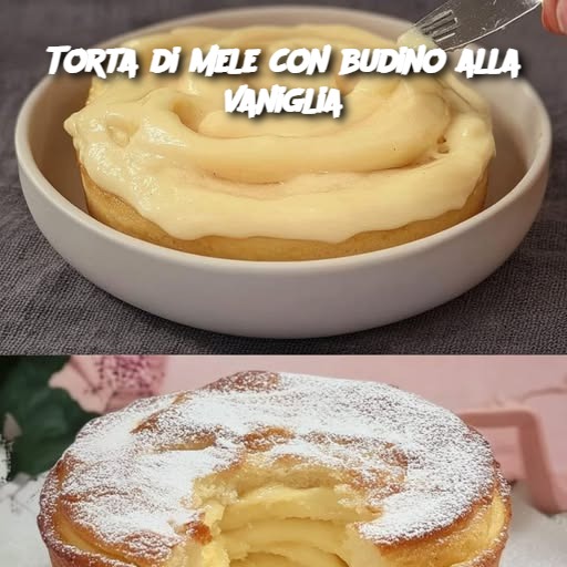 Torta di mele con budino alla vaniglia