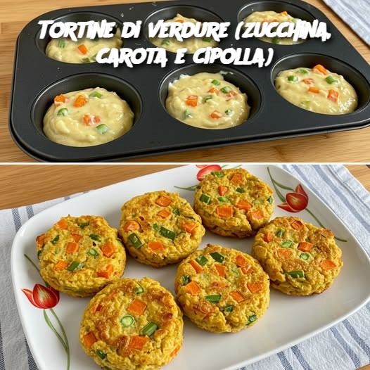 Tortine di verdure (zucchina, carota e cipolla)