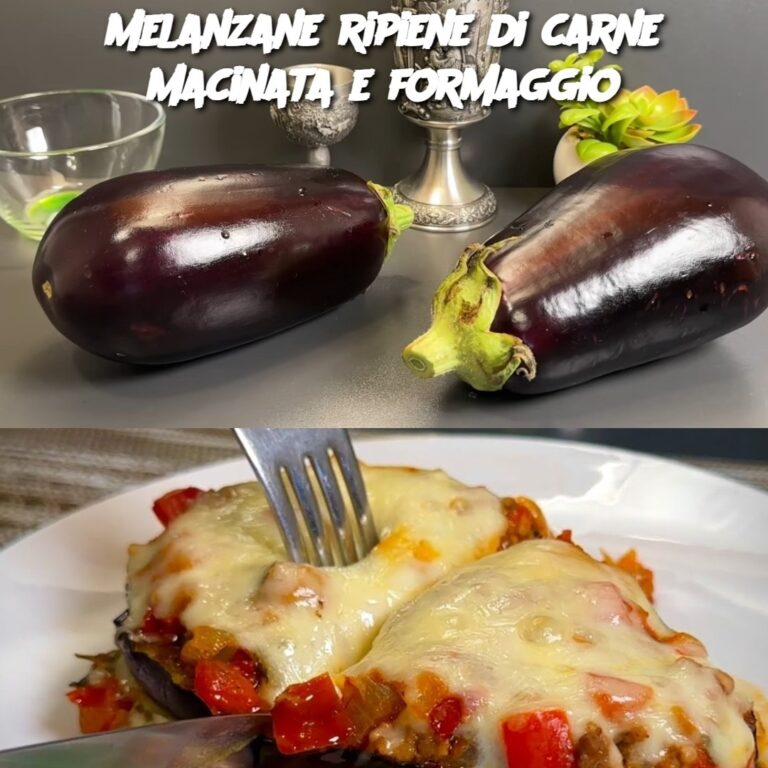 Melanzane ripiene di carne macinata e formaggio