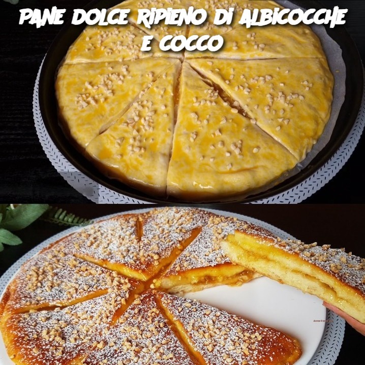 Pane dolce ripieno di albicocche e cocco