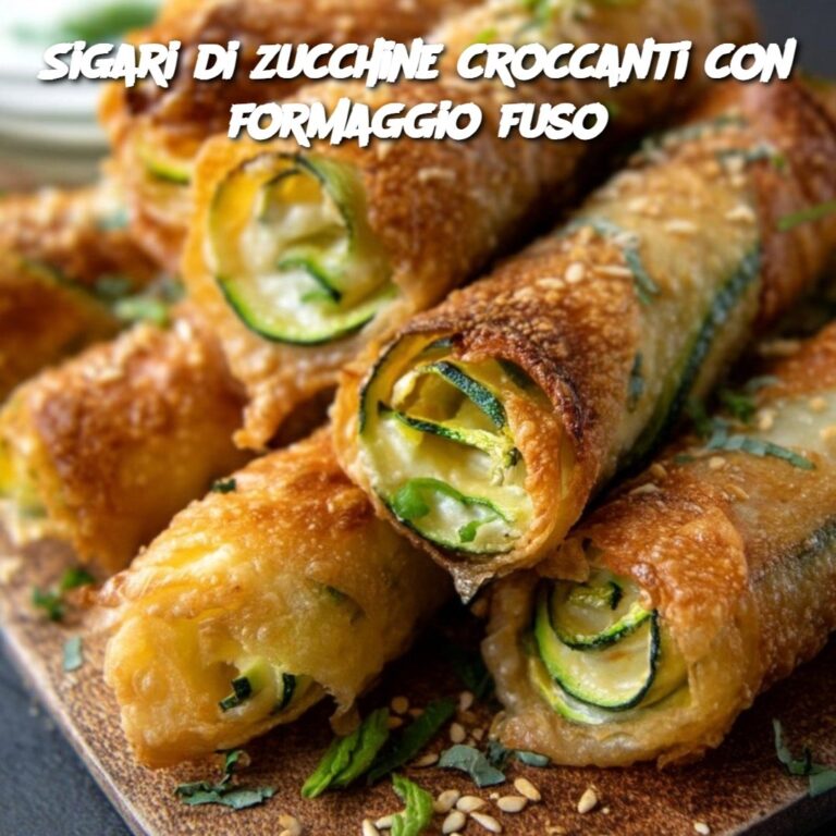Sigari di zucchine croccanti con formaggio fuso
