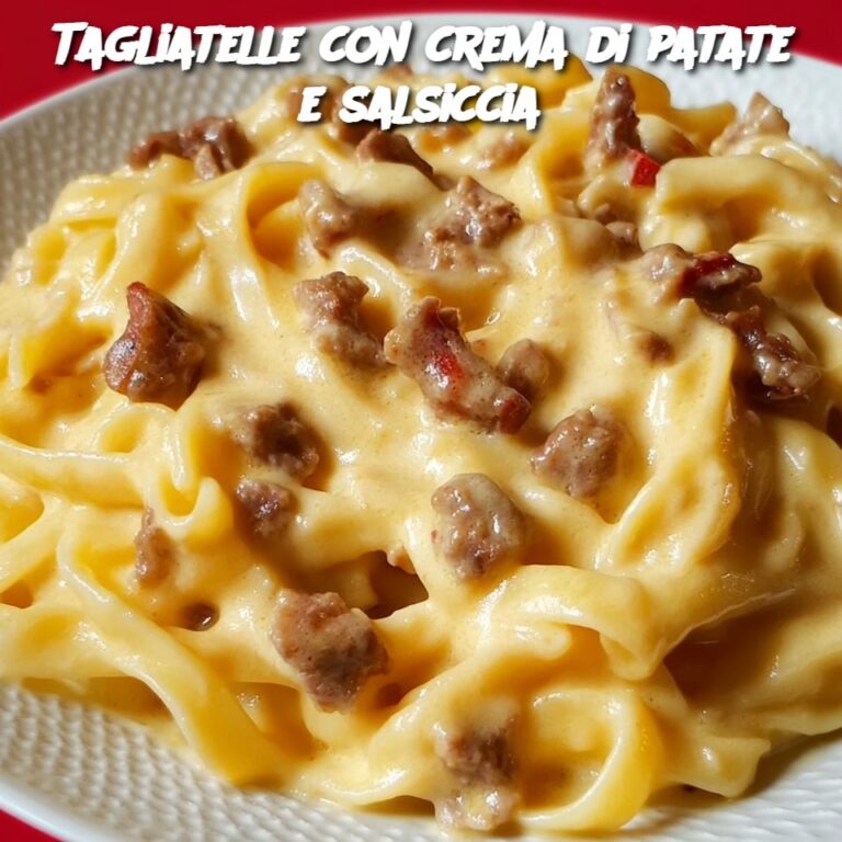 Tagliatelle con crema di patate e salsiccia
