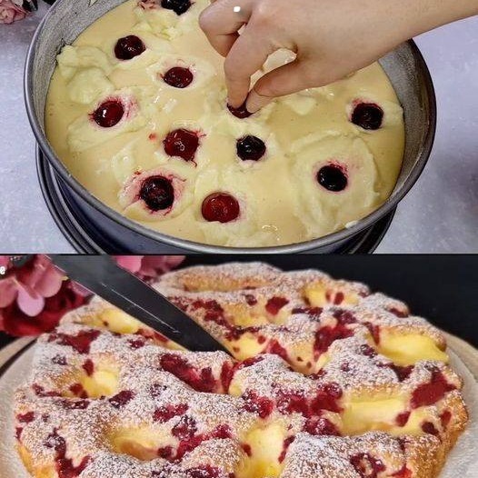 La migliore TORTA DI CILIEGE della nonna con budino alla vaniglia, fatta in un attimo!