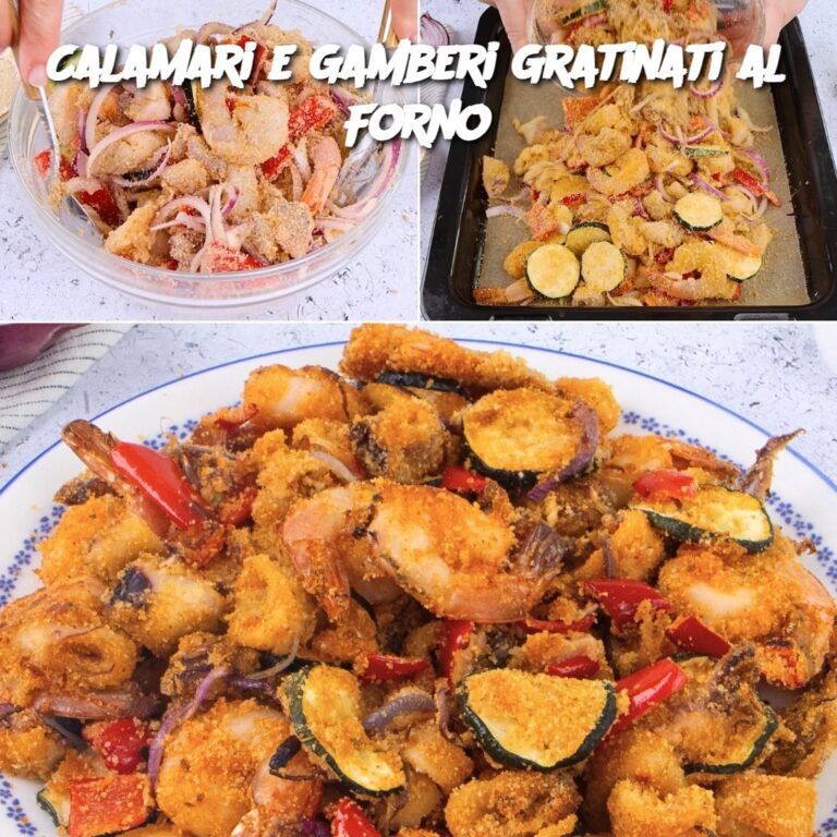 Calamari e Gamberi Gratinati al Forno