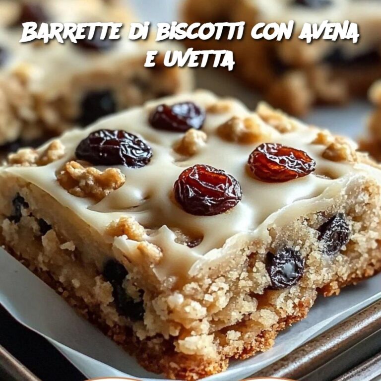Barrette di biscotti con avena e uvetta