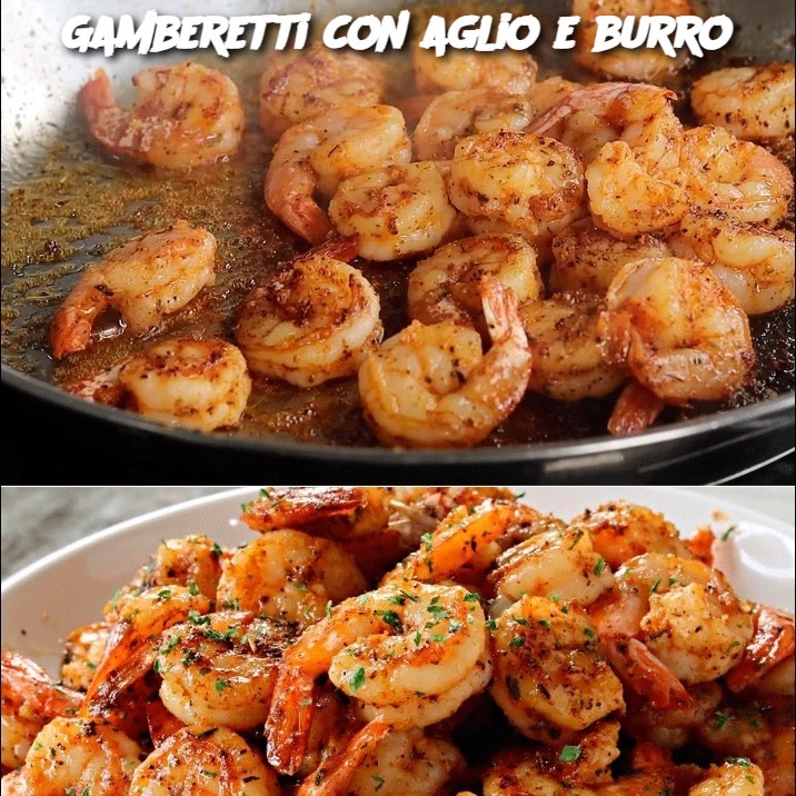 Gamberetti con aglio e burro