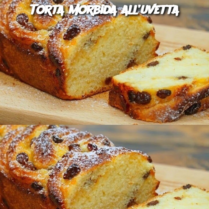 Torta morbida all’uvetta