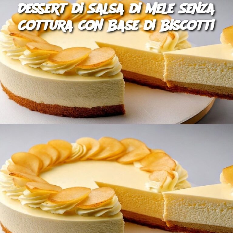 Dessert di Salsa di Mele Senza Cottura con Base di Biscotti