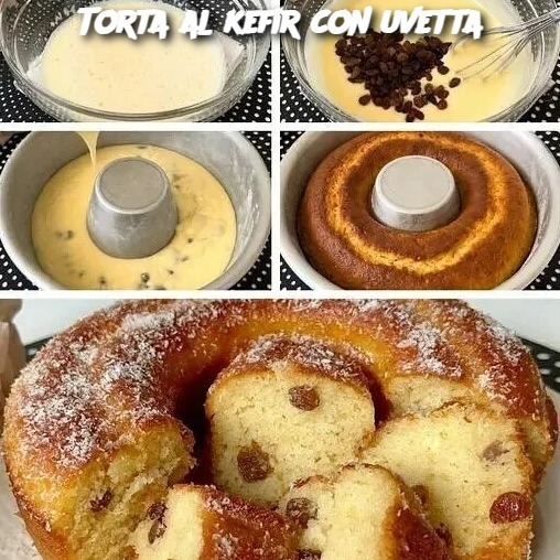 Torta al kefir con uvetta