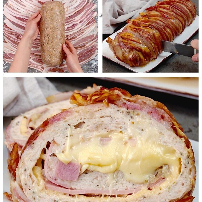 Polpettone di pollo avvolto nel bacon: la ricetta umida e succosa del polpettone di pollo ripieno