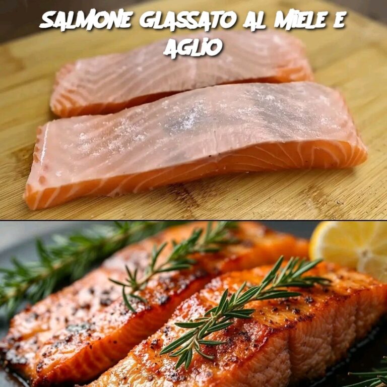 Salmone glassato al miele e aglio