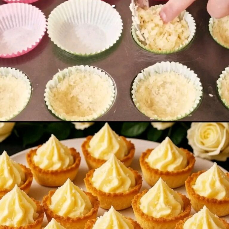 Crostatine al cocco e crema pasticcera Senza farina Crostata al cocco