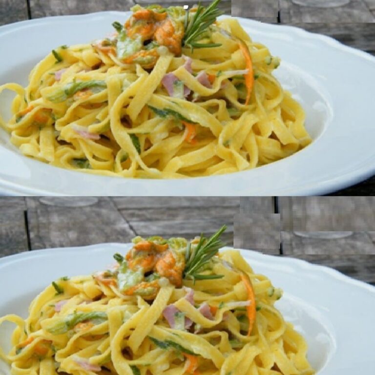 Pasta ai fiori di zucca e zafferano: la ricetta del primo piatto cremoso e colorato