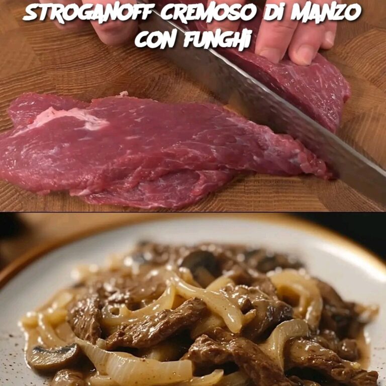 Stroganoff cremoso di manzo con funghi