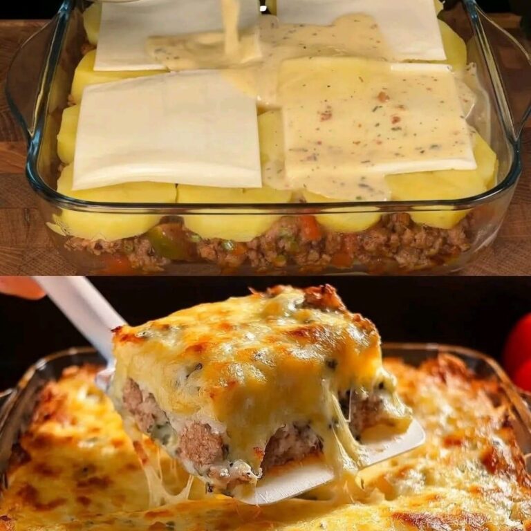 Casseruola di carne macinata e patate con formaggio