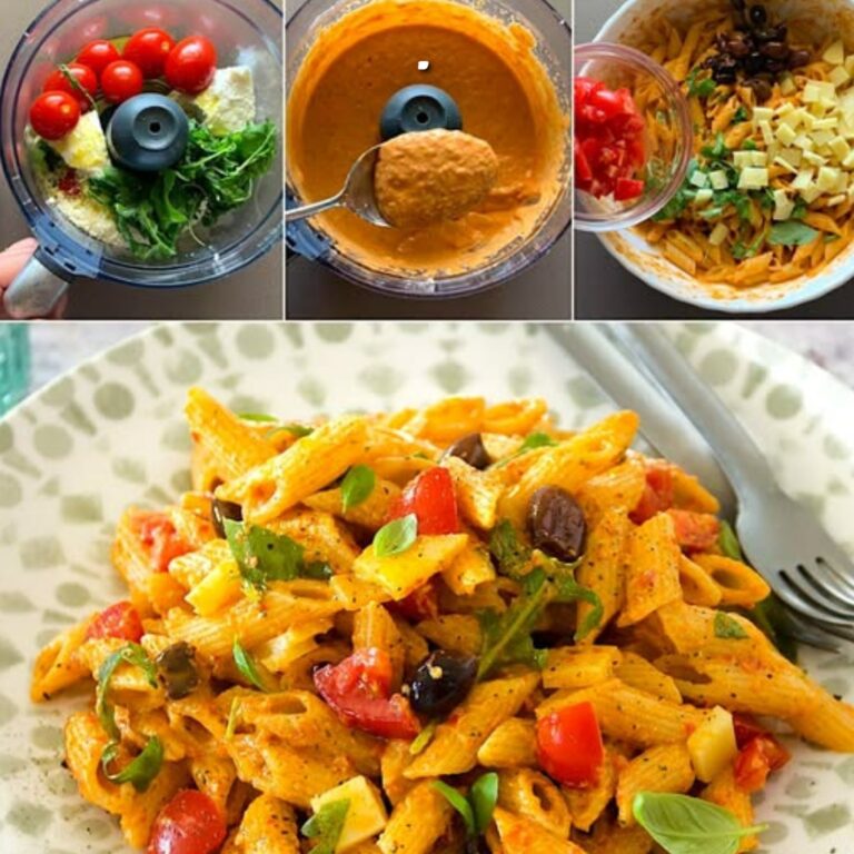 Frulla pomodorini, ricotta e rucola e avrai un condimento delizioso per la tua pasta fredda