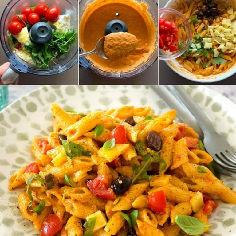 Frulla pomodorini, ricotta e rucola e avrai un condimento delizioso per la tua pasta fredda