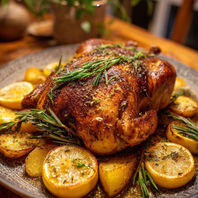 Pollo arrosto con limone conservato ed erbe aromatiche provenzali