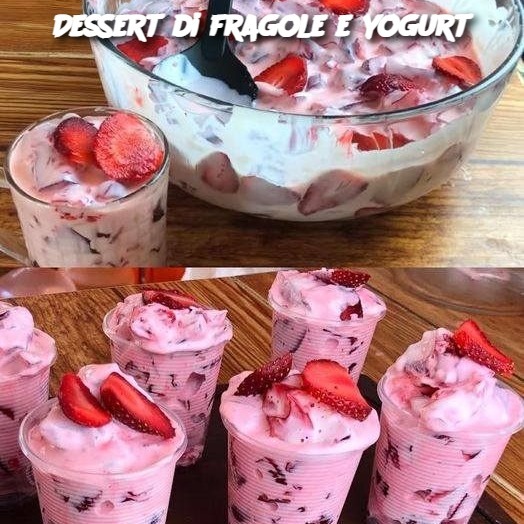 Dessert di fragole e yogurt