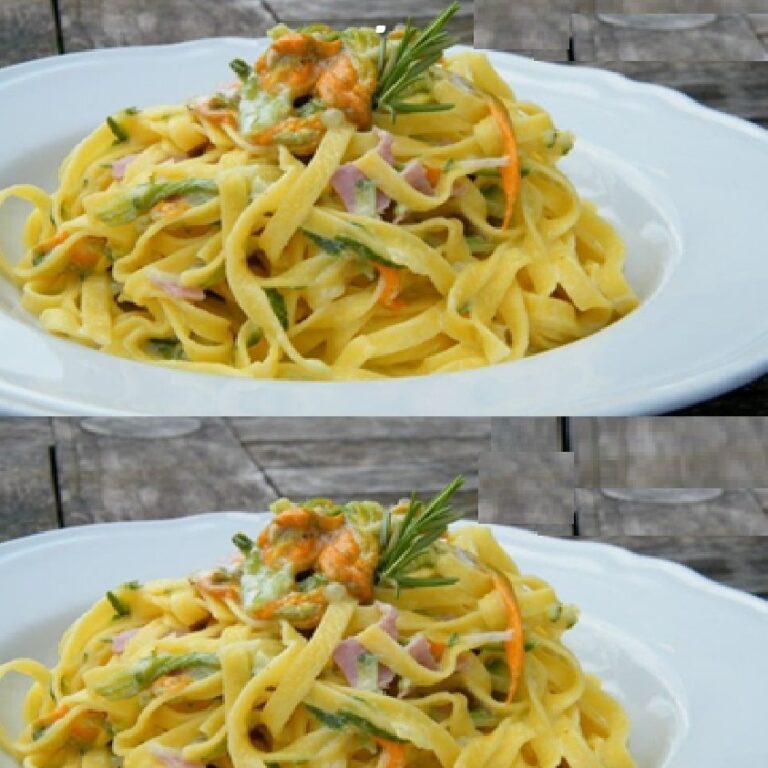 Pasta ai fiori di zucca e zafferano: la ricetta del primo piatto cremoso e colorato