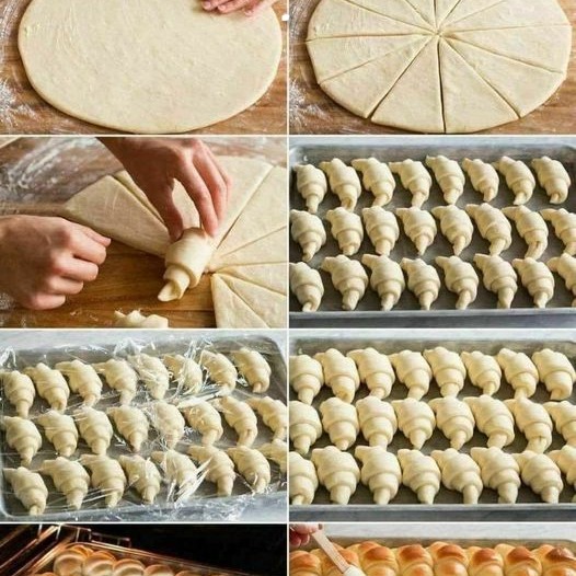 Dolci deliziosi e aromatici, come quelli di una panetteria francese. Croissant soffici come una piuma