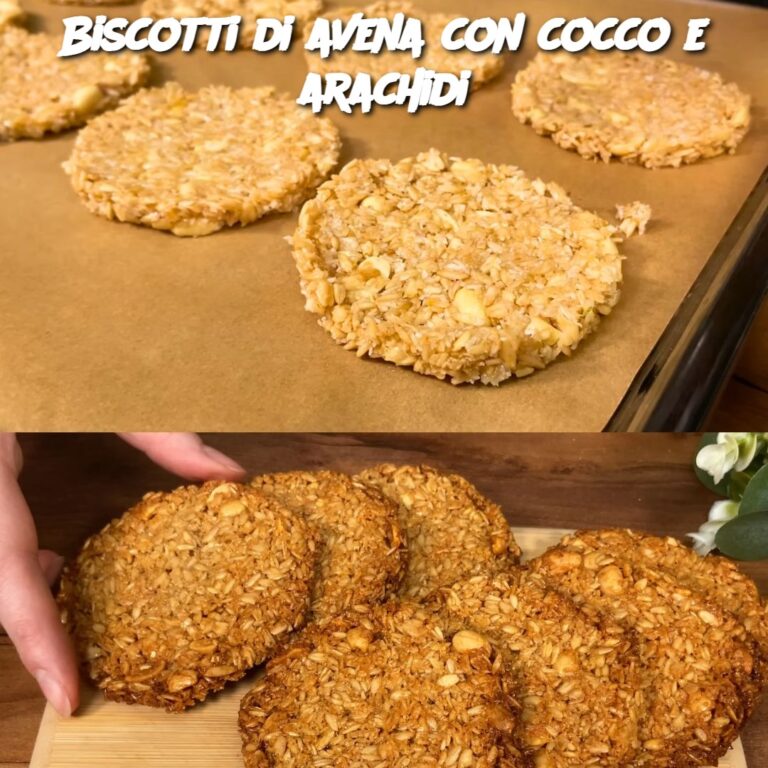 Biscotti di avena con cocco e arachidi