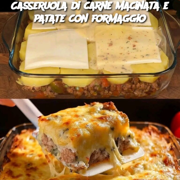 Casseruola di carne macinata e patate con formaggio