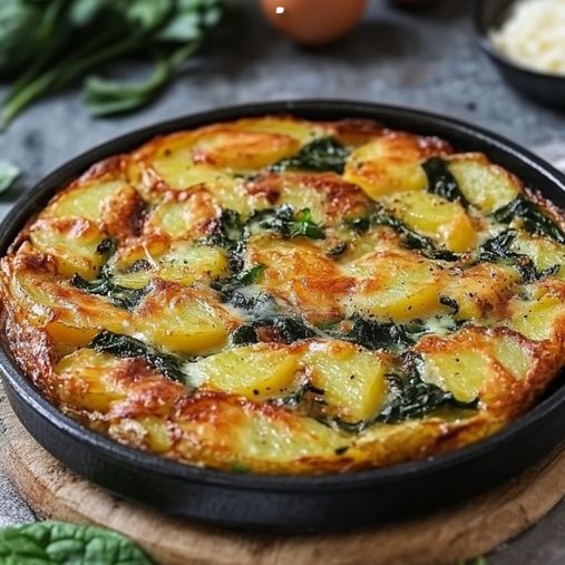 Frittata spagnola di patate e spinaci: una delizia rustica dal cuore della Spagna