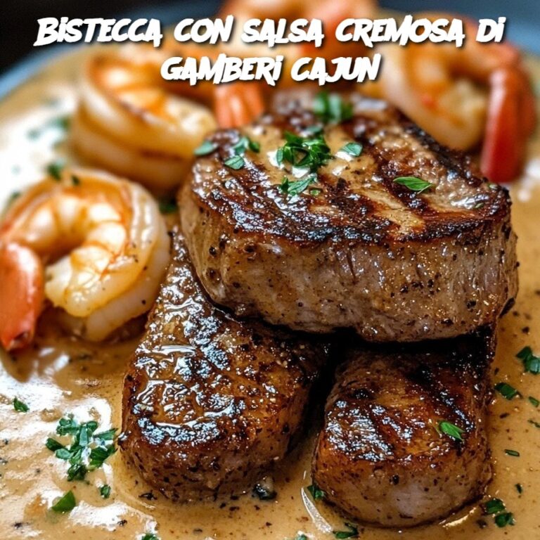 Bistecca con salsa cremosa di gamberi Cajun