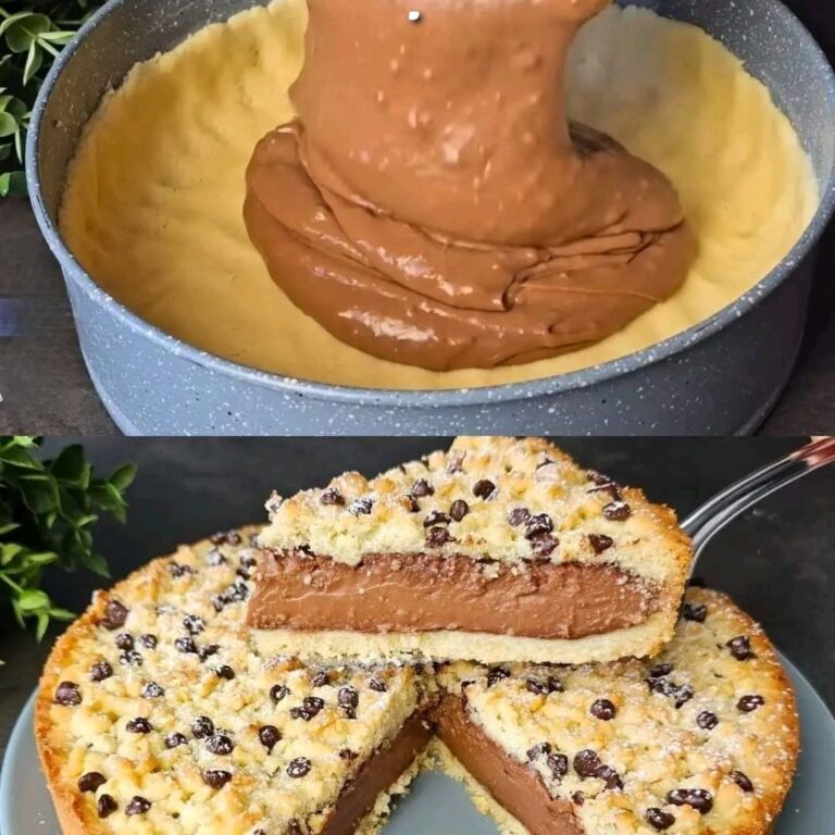 Crostata al cioccolato e crema con base al burro