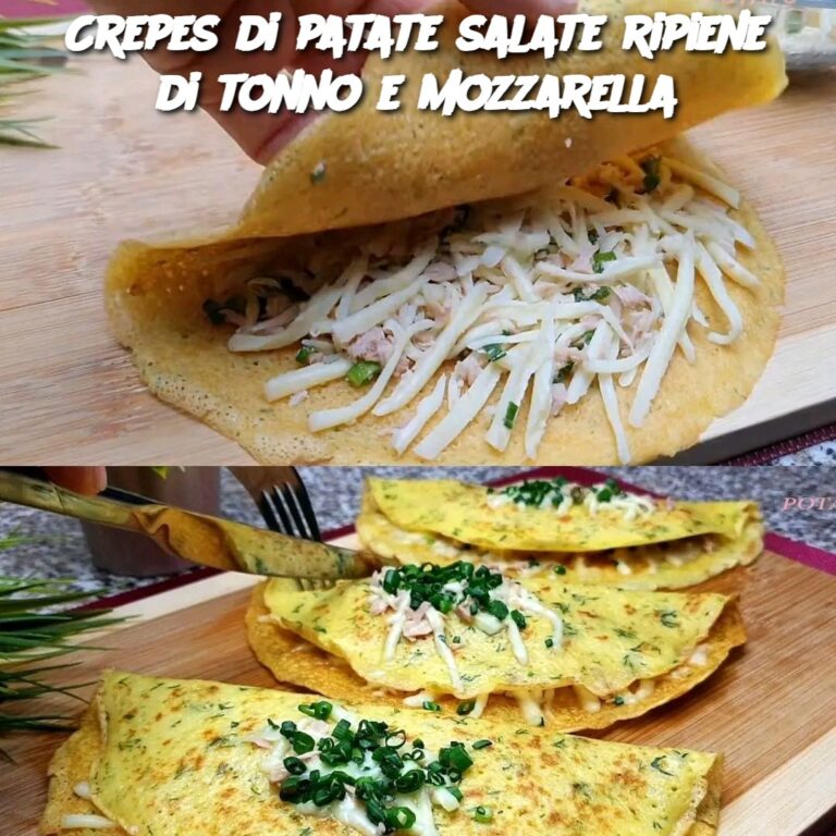 Crepes di patate salate ripiene di tonno e mozzarella