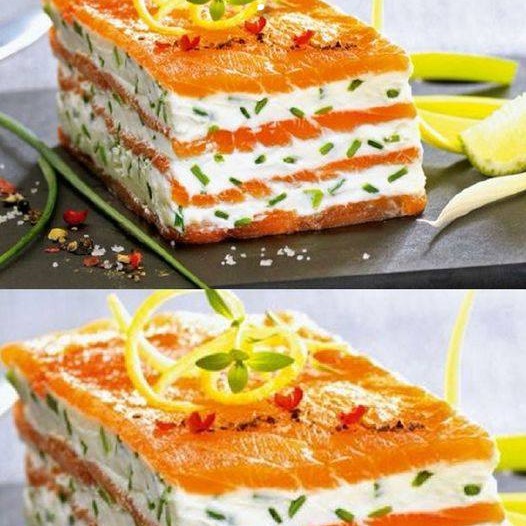 Millefoglie di salmone affumicato con mascarpone al limone