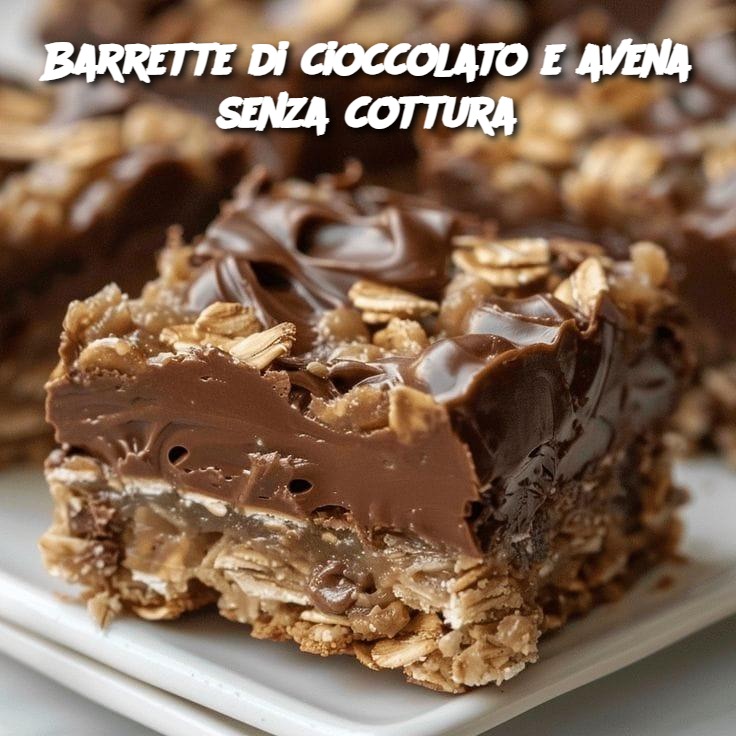 Barrette di cioccolato e avena senza cottura