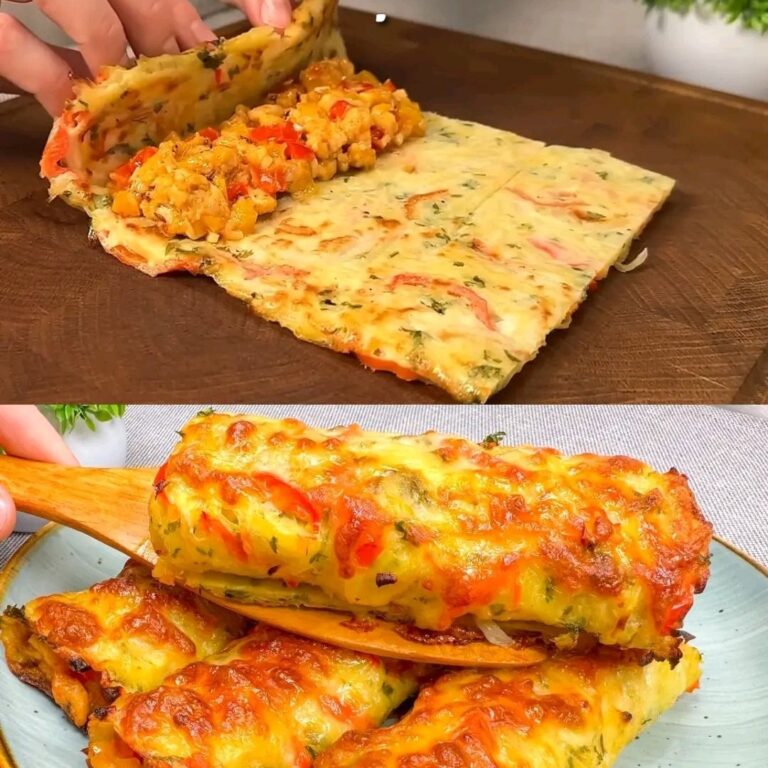 Polpette di patate e filetto di pollo con cheddar e mozzarella