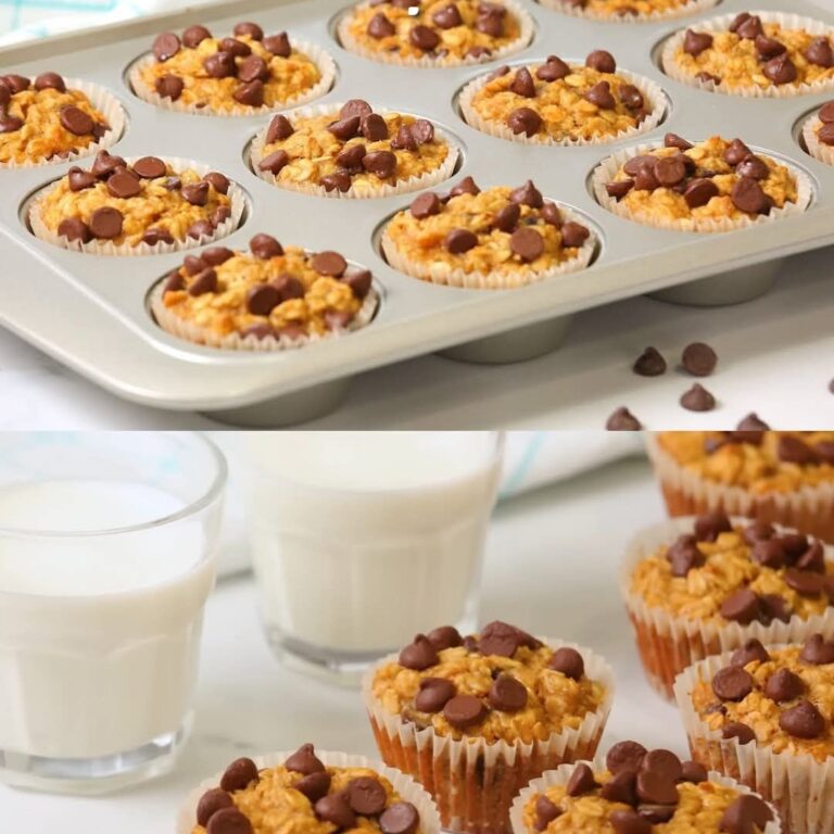 Solo fiocchi d’avena e banana! Provate queste coppette di fiocchi d’avena al cioccolato e burro d’arachidi | Ricetta per la colazione da preparare in anticipo