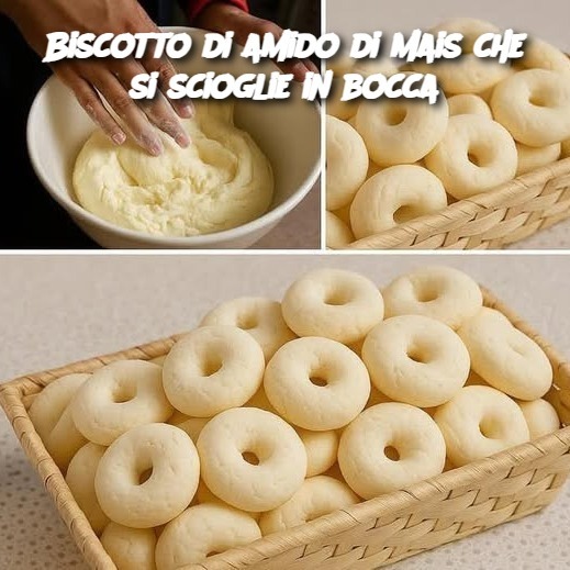 Biscotto di amido di mais che si scioglie in bocca