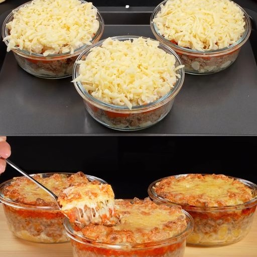 Una casseruola nutriente con pasta e carne