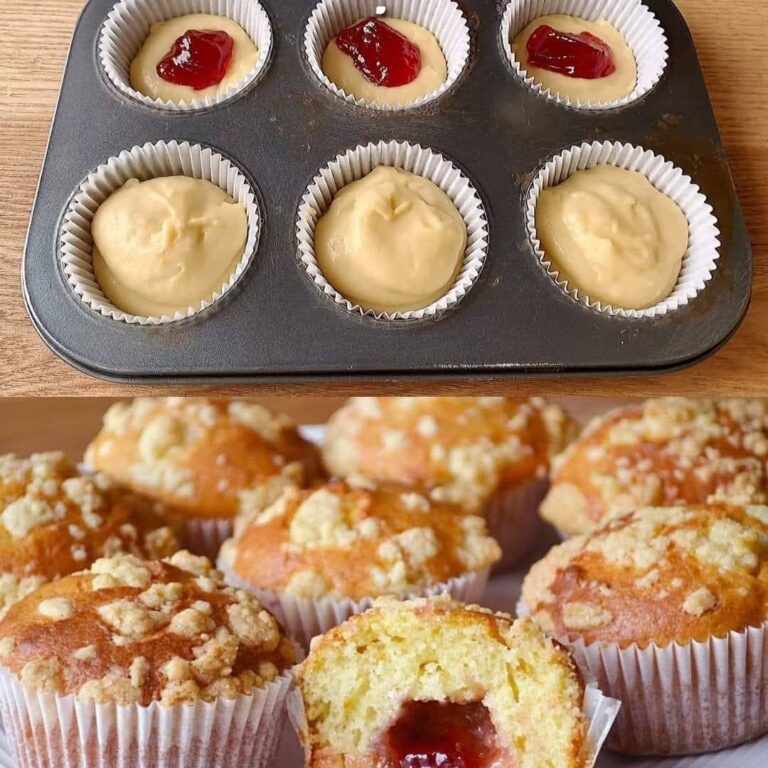 Quando ho la marmellata preparo sempre questi muffin! Si preparano in modo semplice e veloce, e il risultato vi sorprenderà
