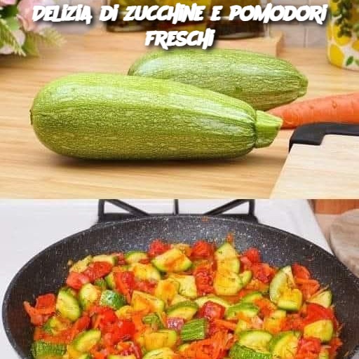 Delizia di zucchine e pomodori freschi