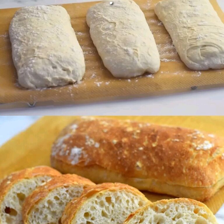 Ricetta facile per il pane ciabatta artigianale/Pane rustico italiano/Pane rustico senza impasto