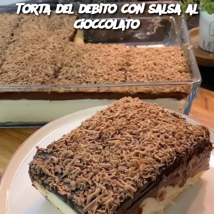 Torta del debito con salsa al cioccolato