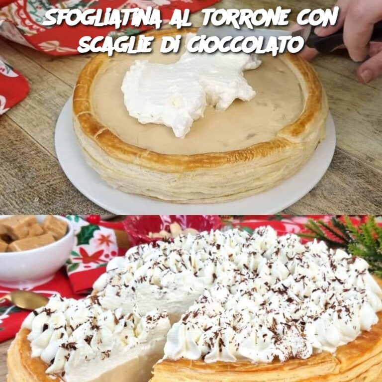 Sfogliatina al torrone con scaglie di cioccolato