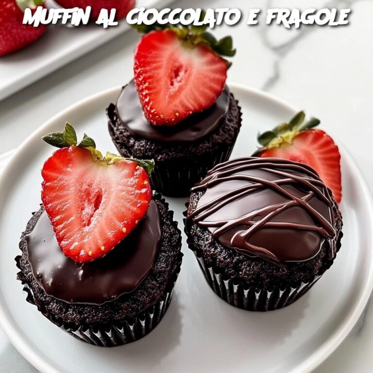 Muffin al cioccolato e fragole