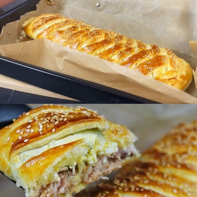 Tasche di pasta sfoglia con tonno e formaggio